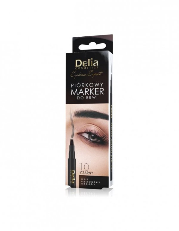 DELIA Eyebrow Expert Piórkowy marker do brwi - kolor czarny