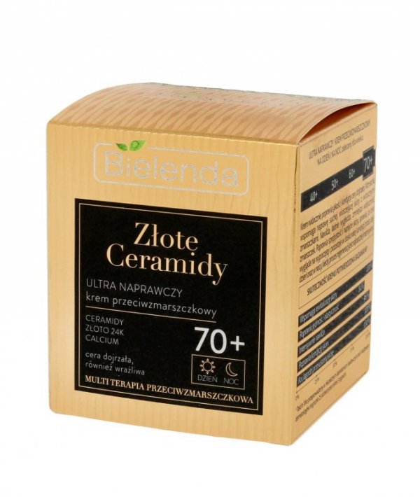 Bielenda Złote Ceramidy Ultra naprawczy Krem przeciwzmarszczkowy 70+ na dzień i noc  50ml