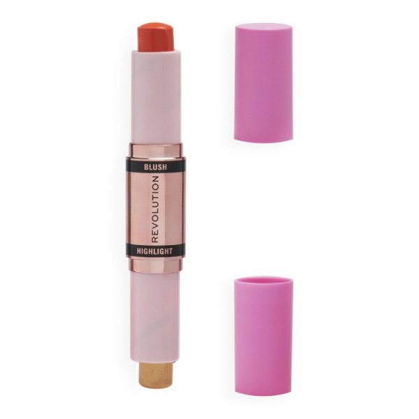 REVOLUTION Blush & Highlight Stick Róż i Rozświetlacz w sztyfcie Coral Dew 4.3g