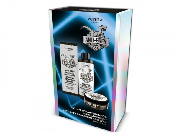 VENITA Zestaw prezentowy dla mężczyzn (Szampon odsiwiający+wosk do włosów Anti-Grey)