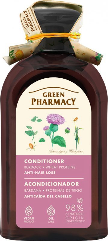 GREEN PHARMACY Odżywka przeciw wypadaniu włosów Łopian i Białka pszenicy 300 ml