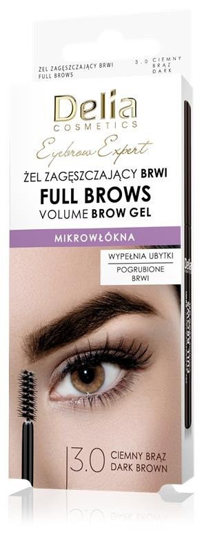 DELIA Eyebrow Expert Żel zagęszczający do brwi - Full Brow 3.0 brąz 7 ml
