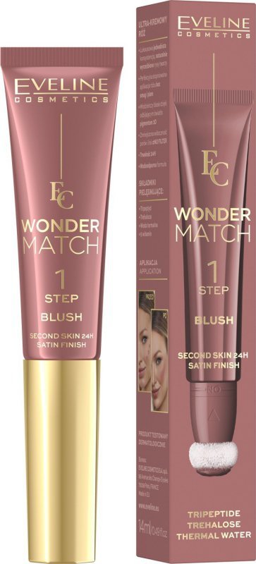 EVELINE Wonder Match Ultrakremowy Róż w tubce z aplikatorem - nr 02 14 ml