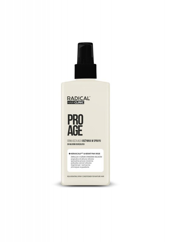 RADICAL HAIR CLINIC Pro Age Odżywka odmładzająca do włosów dojrzałych w sprayu Kerascalp & Keratyna 200 ml
