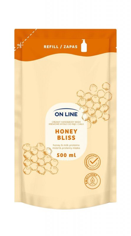 ON LINE Kremowe mydło do rąk i ciała Miód & Proteiny mleka - zapas 500 ml