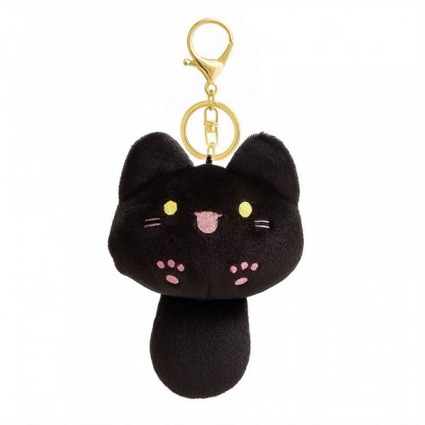 ECARLA Brelok do kluczy - Kotek pluszowy z ogonkiem Czarny BRL364CZ