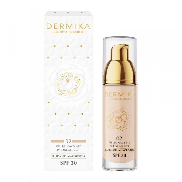 DERMIKA Luxury Ceramides Podkład pielęgnacyjny 4w1 SPF30 odcień 02 30 ml