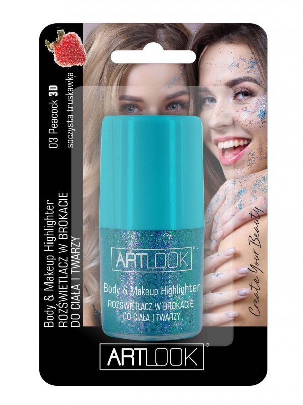 Art. Look Rozświetlacz w brokacie do ciała i twarzy w kulce - niebieski