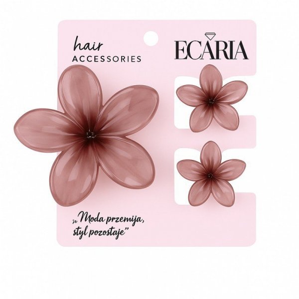 ECARLA Zestaw spinek do włosów klamer 3w1 Kwiat XL + 2 szt. mini spinek SP440