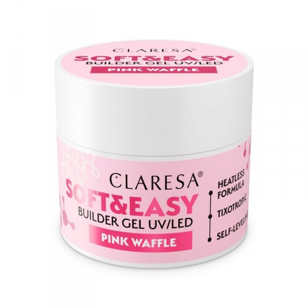 CLARESA Soft&Easy Żel budujący do paznokci Pink Waffle 12 g