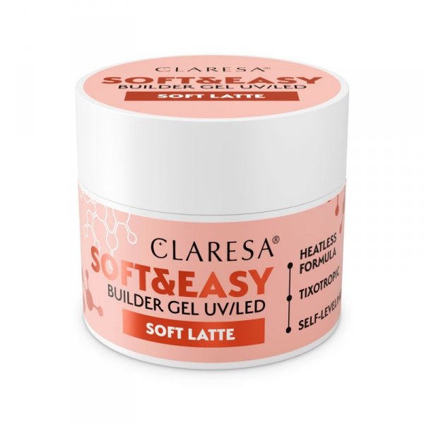 CLARESA Soft&Easy Żel budujący do paznokci Soft Latte 12 g