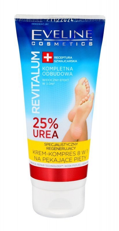 Eveline Revitalum 25% Urea Krem-kompres regenerujący 8w1 na pękające pięty 100ml