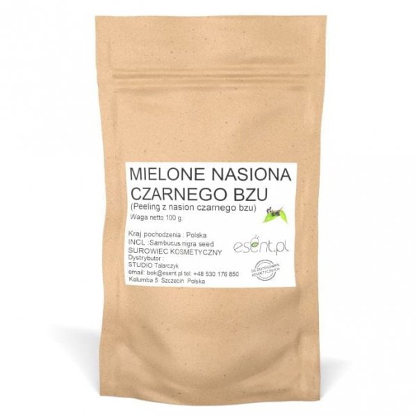 Mielone nasiona czarnego bzu (baza do peelingu), Esent, 100g