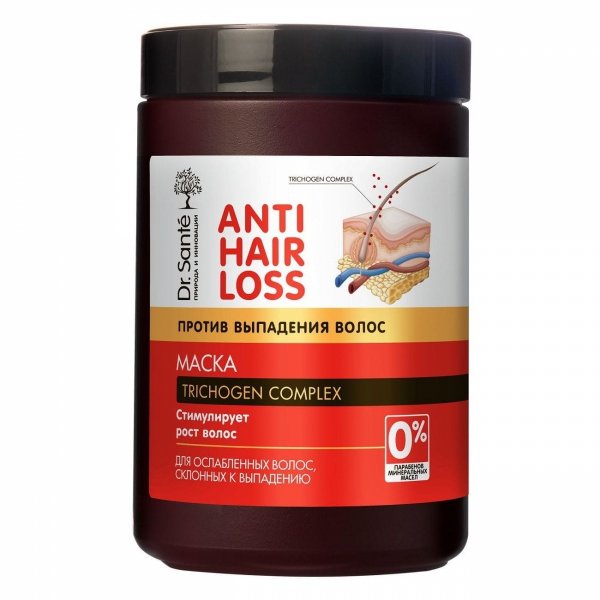 Maseczka Przeciw Wypadaniu Włosów Anti Hair Loss, Seria Dr. Sante, 1000ml
