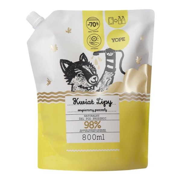 YOPE Naturalny żel pod prysznic Kwiat Lipy - zapas 800 ml