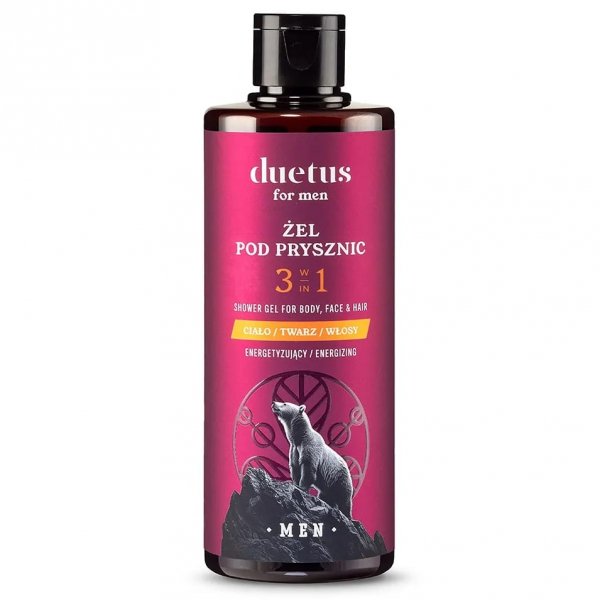 Męski żel pod prysznic 3w1 energetyzujący, DUETUS FOR MEN, 300ml