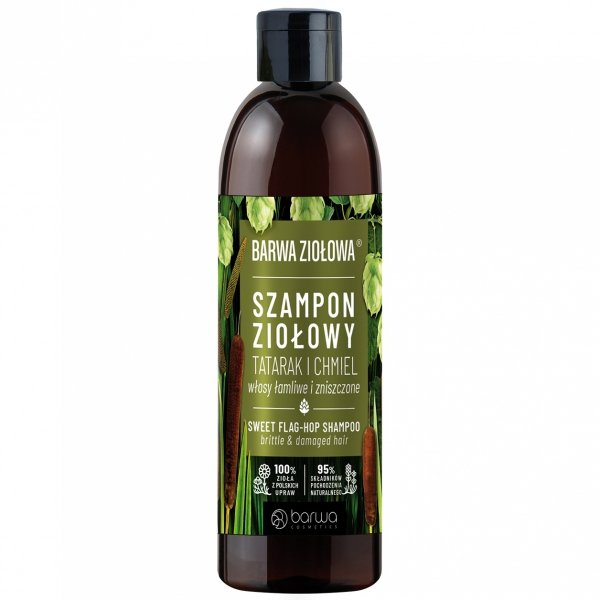 BARWA Ziołowa Szampon do włosów Tatarak &amp; Chmiel - włosy łamliwe i zniszczone  250ml