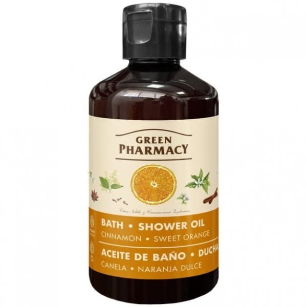 Olejek do kąpieli i pod prysznic Cynamon i Słodka pomarańcza, GREEN PHARMACY, 250ml