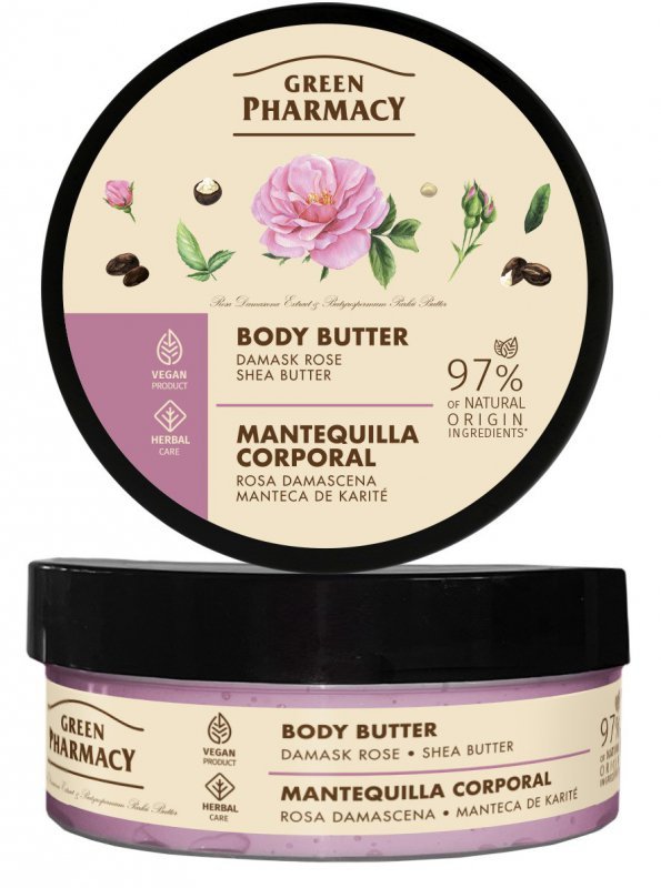 GREEN PHARMACY Masło do ciała Róża damasceńska i Masło shea 200 ml