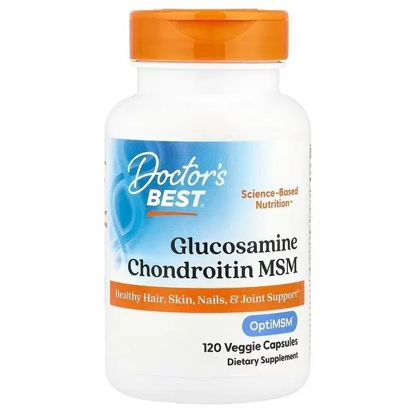 Glukozamina Chondroityna MSM, Doctor's Best, 120 kapsułek