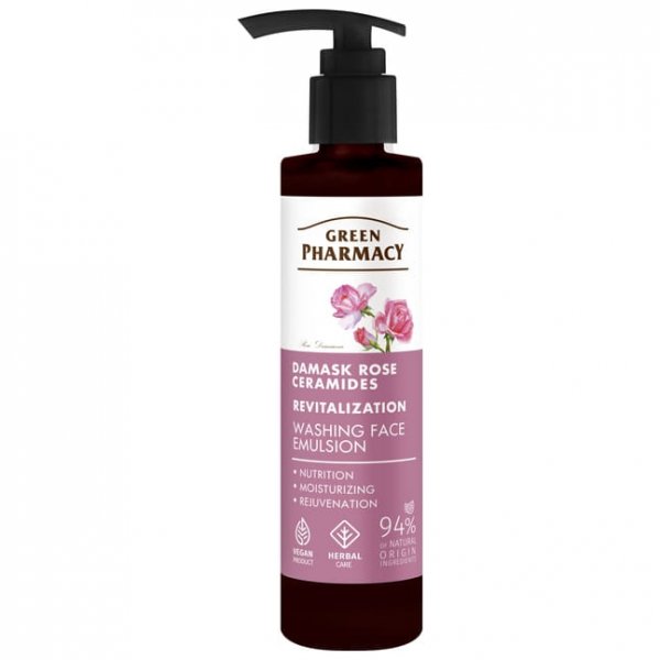 Róża damasceńska + Ceramidy Emulsja do mycia twarzy, Green Pharmacy, 150ml