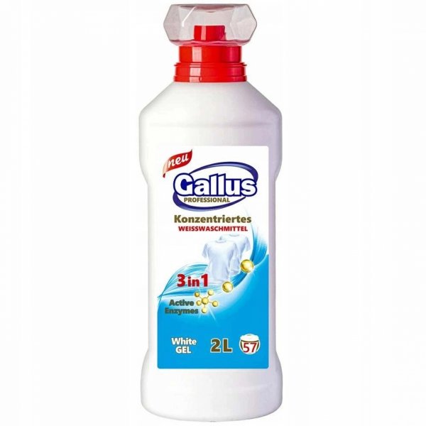 GALLUS Żel do prania białego 3w1 white 57 prań, 2L