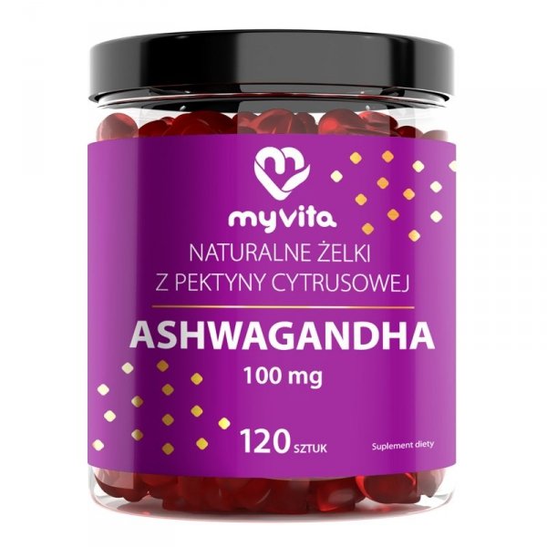 Ashwagandha Naturalne Żelki, MyVita, 120 sztuk