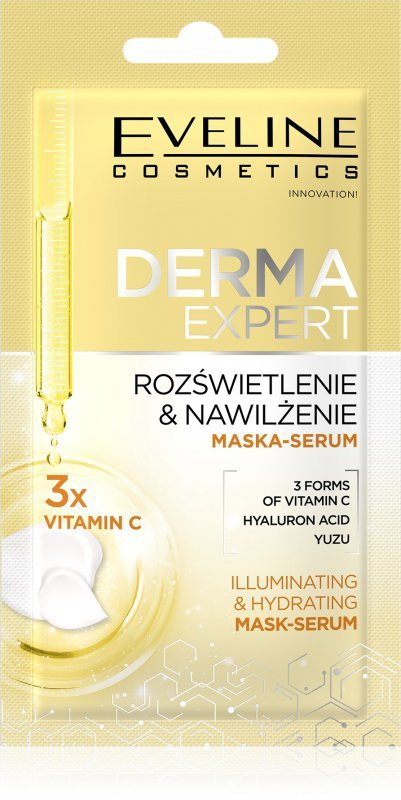 EVELINE Derma Expert Maska - serum rozświetlenie i nawilżenie 8 ml