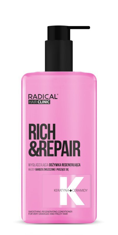 RADICAL HAIR CLINIC Rich & Repair Wygładzająca odżywka regenerująca do włosów bardzo zniszczonych i puszących się 260 ml