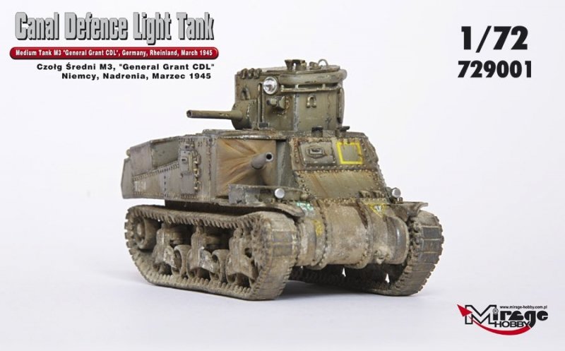 Mirage 729001 1/72 M3 'General Grant' - 'Canal Defence Light' Medium Tank , late version, Germany, Rheinland, March 1945