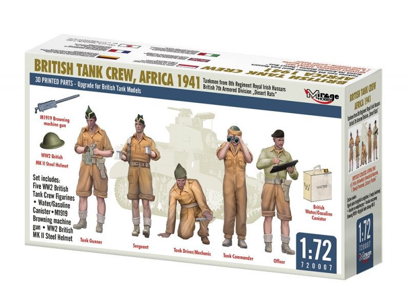 MIRAGE 720007 1:72 BRITISH TANK CREW, AFRICA 1941