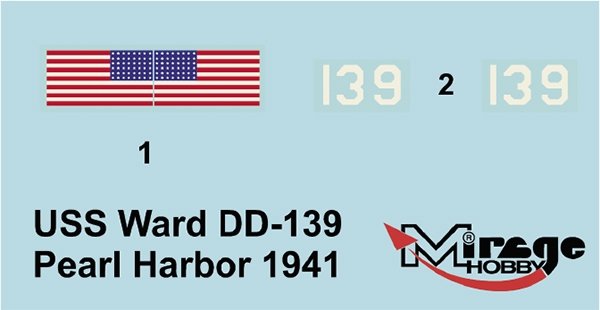 Mirage 400601 1/400 USS Ward DD-139 'Pearl Harbor 1941'  [Amerykański Niszczyciel II WŚ]