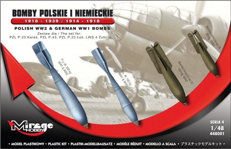 Mirage 448001 1/48 Bomby Polskie i Niemieckie 1918-1939 / 1914-1918