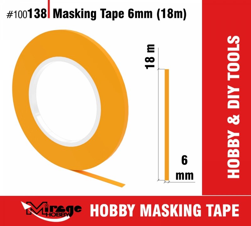 MIRAGE 100138 MASKING TAPE 6mm (18m) (taśma maskująca) 