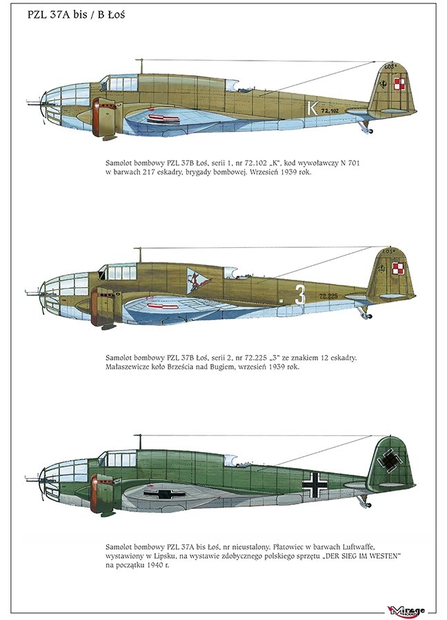 Mirage 481302 1/48 PZL-37B Łoś samolot bombowy