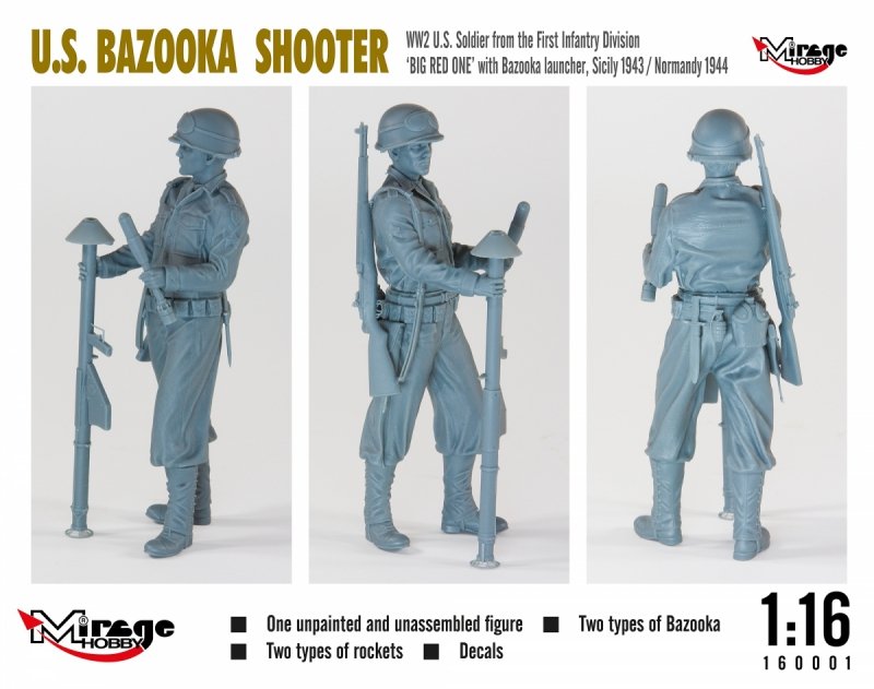 MIRAGE 160001 1:16 WW2 US BAZOOKA SHOOTER 'Big Red One' 