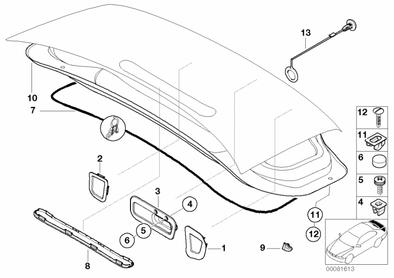 OSŁONA 3 ŚWIATŁA STOP PRZEDLIFT   BMW Z3 8398919 TRZECIEGO