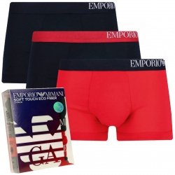 Emporio Armani bokserki majtki męskie 3-pack czarne, czerwone 111357-2F728-78635