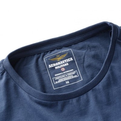 Aeronautica Militare granatowy t-shirt koszulka męska crew-neck SC0TI001J508-08184