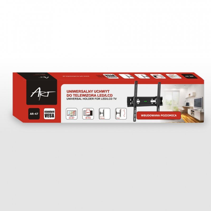 UCHWYT DO TV LCD/LED 23-55&quot; 40KG AR-47 ART reg. w pionie