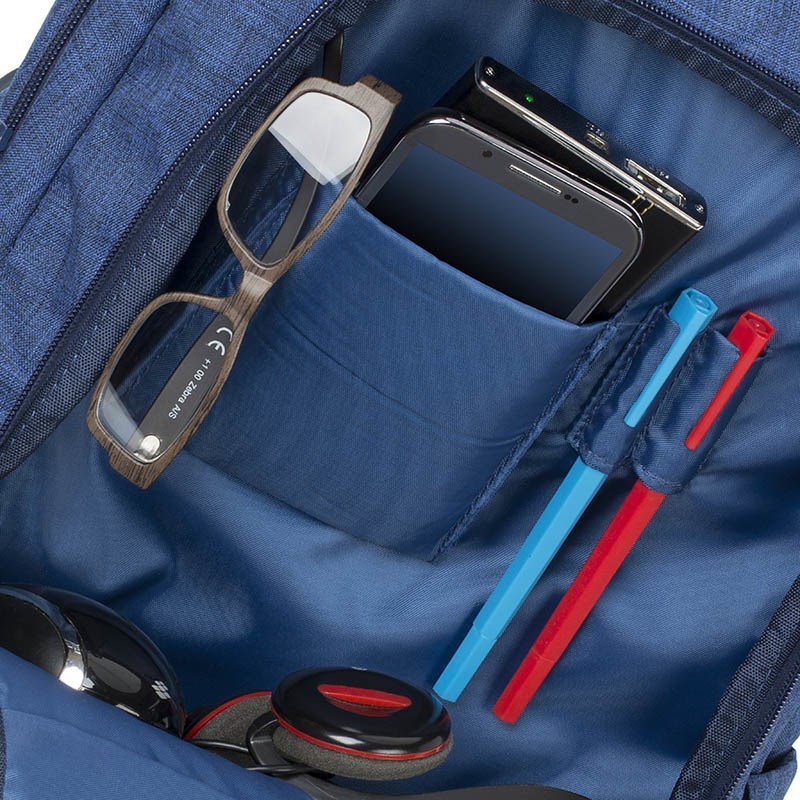 RIVACASE PLECAK NA LAPTOP 15,6&quot; ALPENDORF, NIEBIESKI, Z MATERIAŁU WODOODPORNEGO
