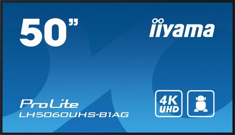 IIYAMA Monitor wielkoformatowy 49.5 cala LH5060UHS-B1AG matowy 24h/7 500(cd/m2) VA 3840 x 2160 UHD(4K) Android.11 Wifi CMS(iiSig