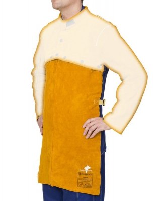 WELDAS-Golden Brown™ skórzany fartuch spawalniczy z dwoiny bydlęcej dopinany do bolerka 44-2828