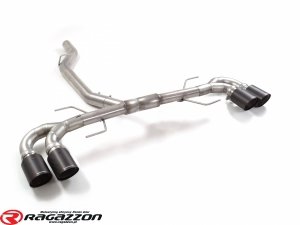 Tłumik końcowy przelotowy Alfa Romeo Giulia 2.0 Quadrifoglio style RAGAZZON CARBON 4x100mm sportowy wydech 