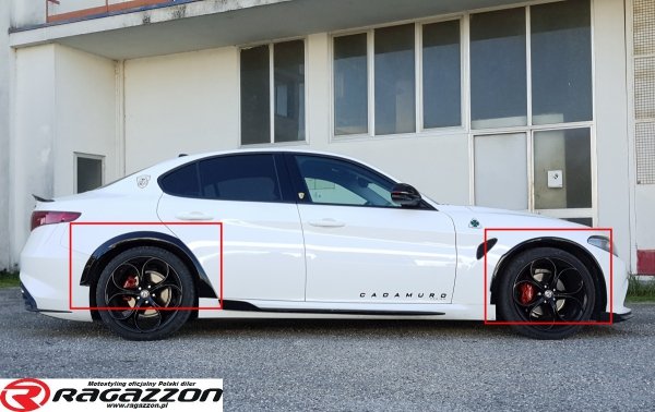 Poszerzenia błotników przednie + tylne, wide body CADAMURO Alfa Romeo Giulia do malowania