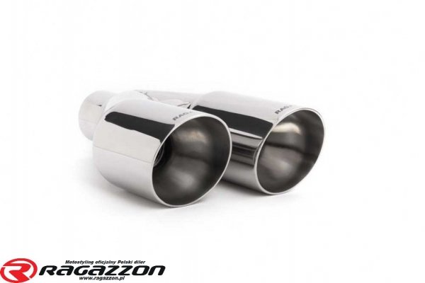 Tłumik końcowy przelotowy podwójny Abarth 500 / 595 / 695 1.4 T-JET RAGAZZON stal 4x60mm sportowy wydech