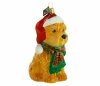 Glass bauble Dog in a Santa hat 10.5cm
