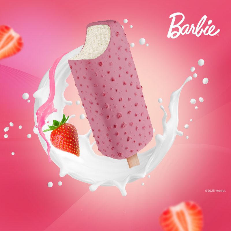[KORAL] Barbie na patyku w polewie poziomkowej 65ml/48