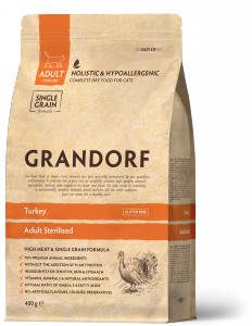 Grandorf Adult Cat Sterilised - Turkey 400g.