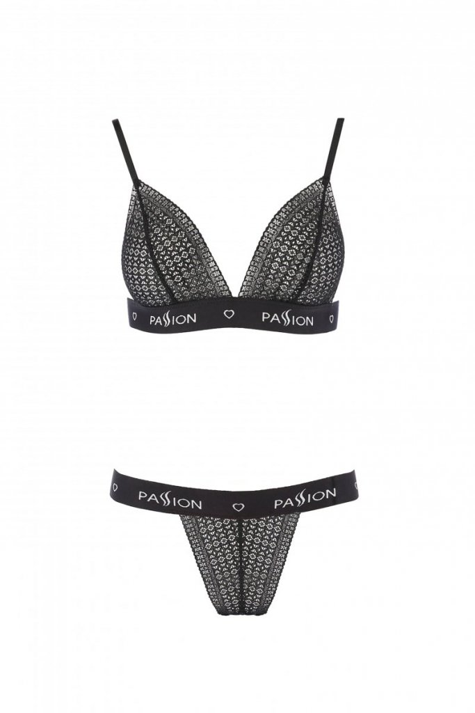 Комплекты Passion Lingerie Glamiss set Black, Чёрный, L/XL Pas_Glamiss set Black L/XL - Passion - Эротические комплекты: лиф и трусики - Купить
